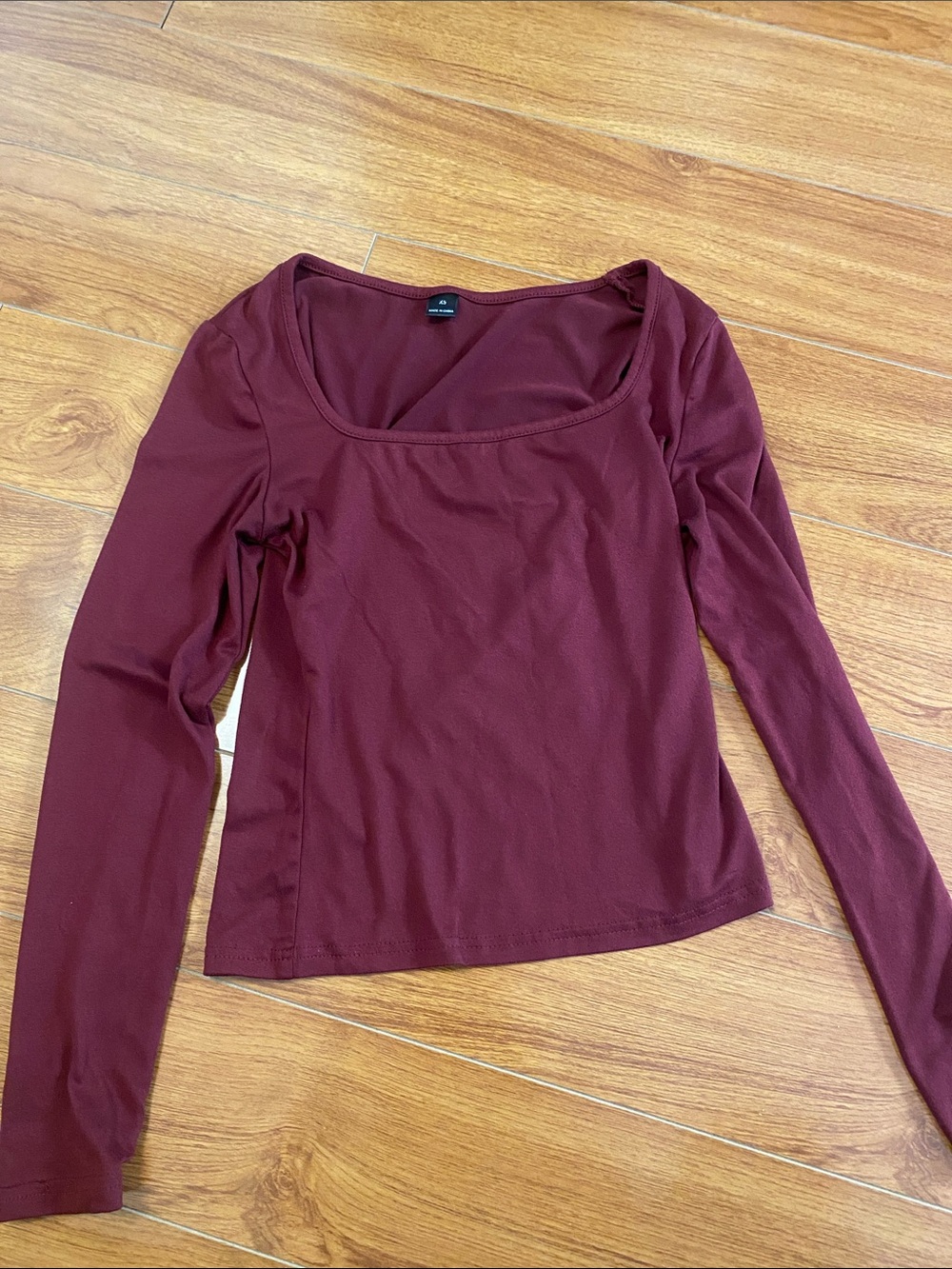 Bluenotes Scoop Neck Long Sleeve Top - Burgundy